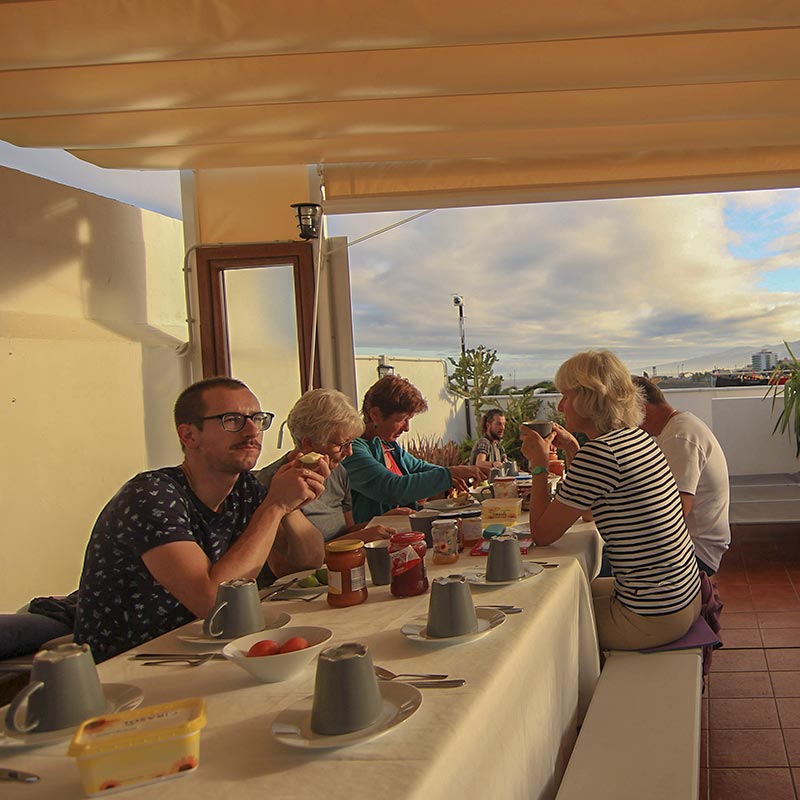 Puerto Nest Hostel tenerife petit déjeuner