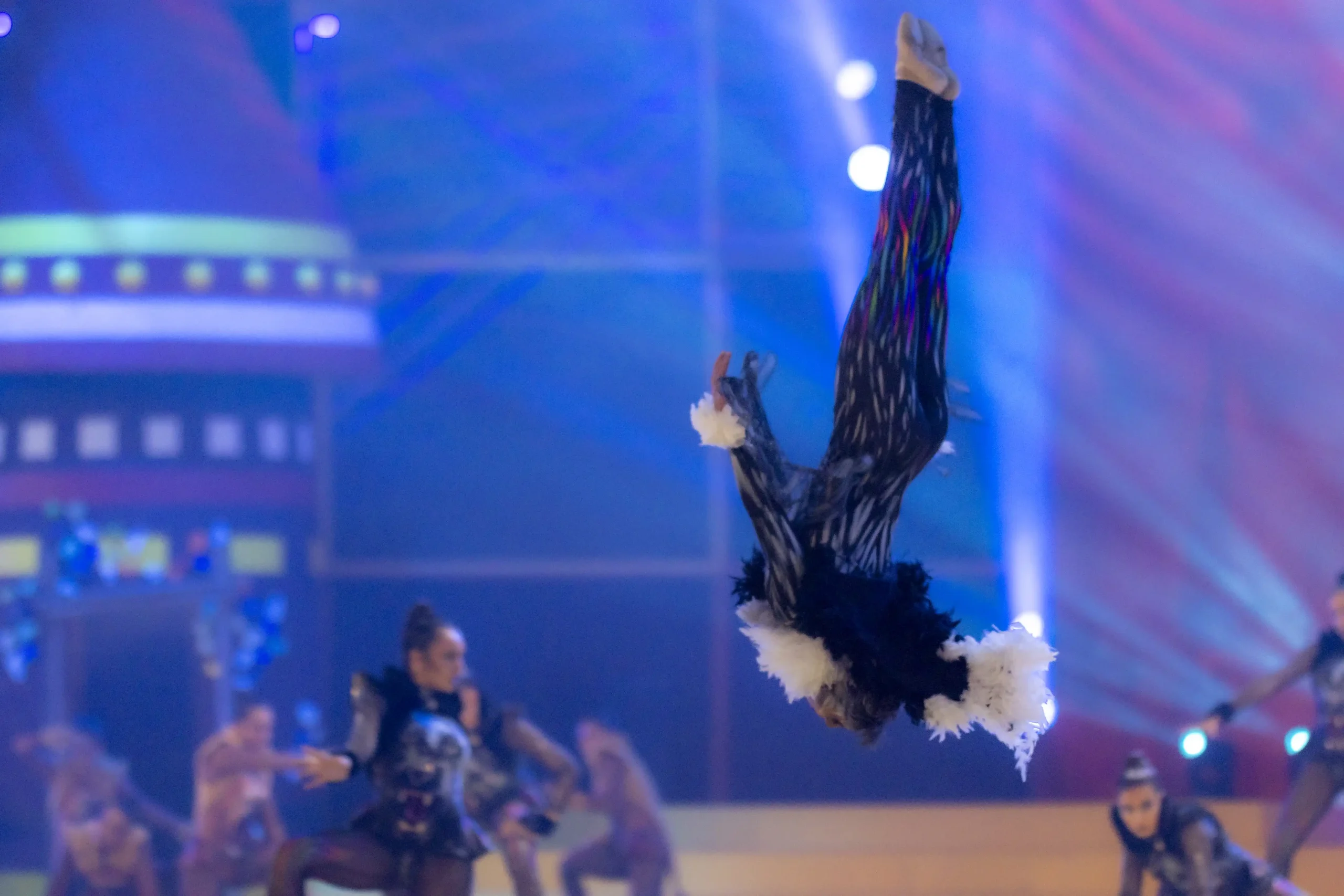 Coso Apoteosis desfile principal Carnaval de Tenerife 2026 con carroza de la Reina, comparsas, bailarines y confeti en la Avenida Marítima