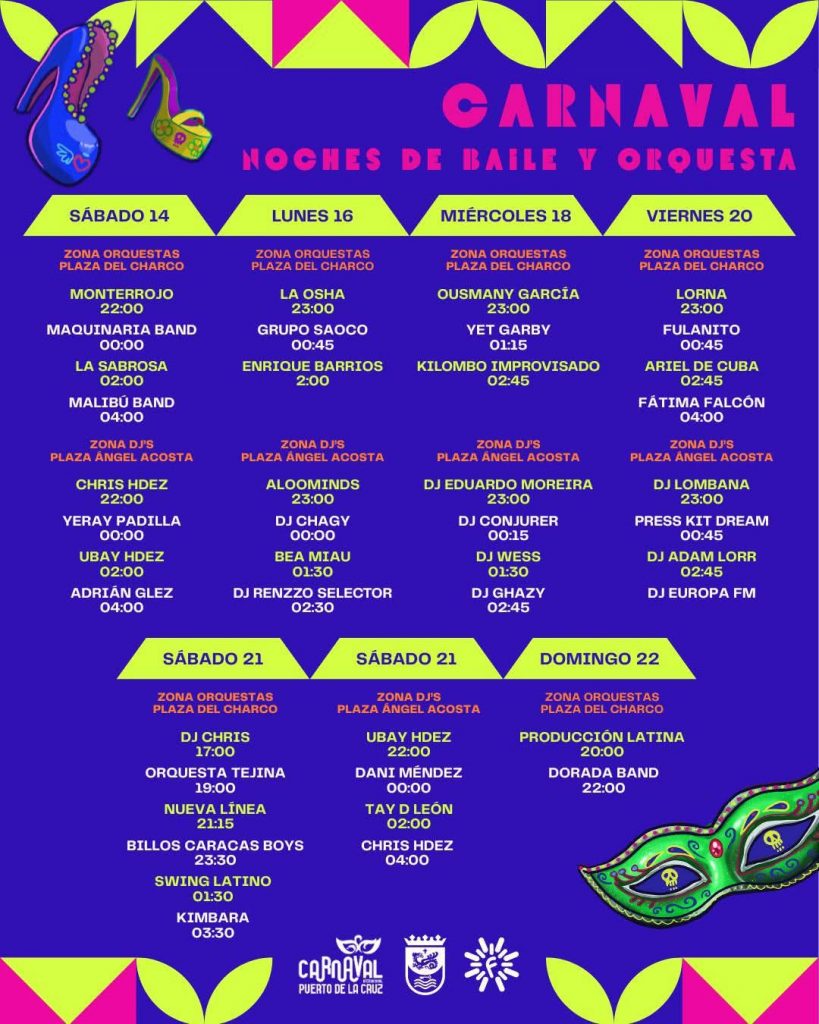 Musique Live & DJ au CARNAVAL DE PUERTO DE LA CRUZ 2026