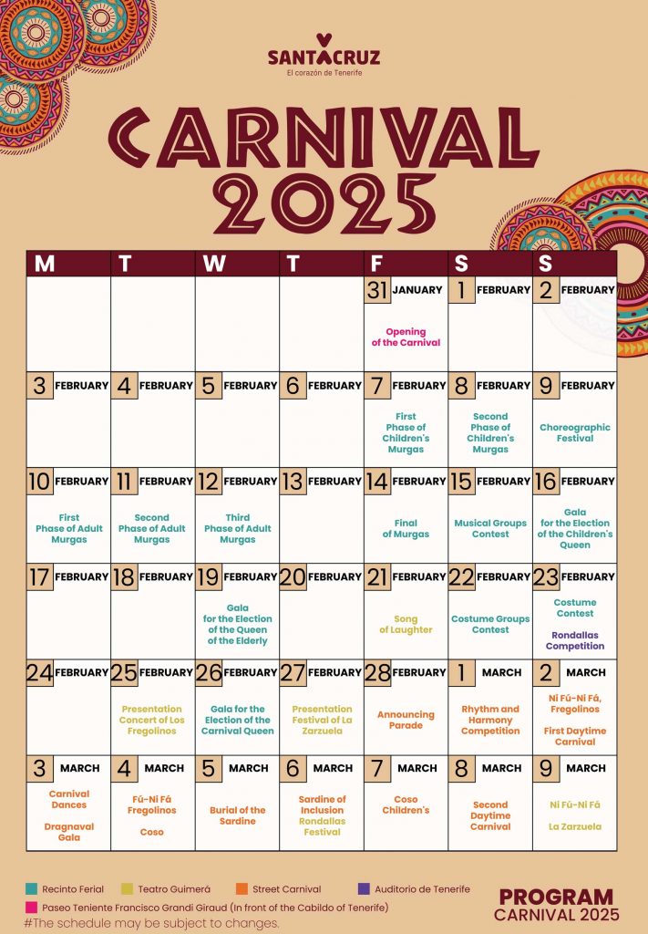 Tenerife Carnival Program 2025 English version