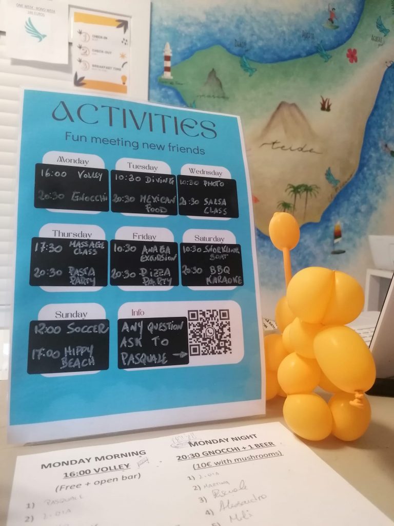 Alle Aktivitäten im Duque Nest Hostel während der Woche - Costa Adeje, Teneriffa