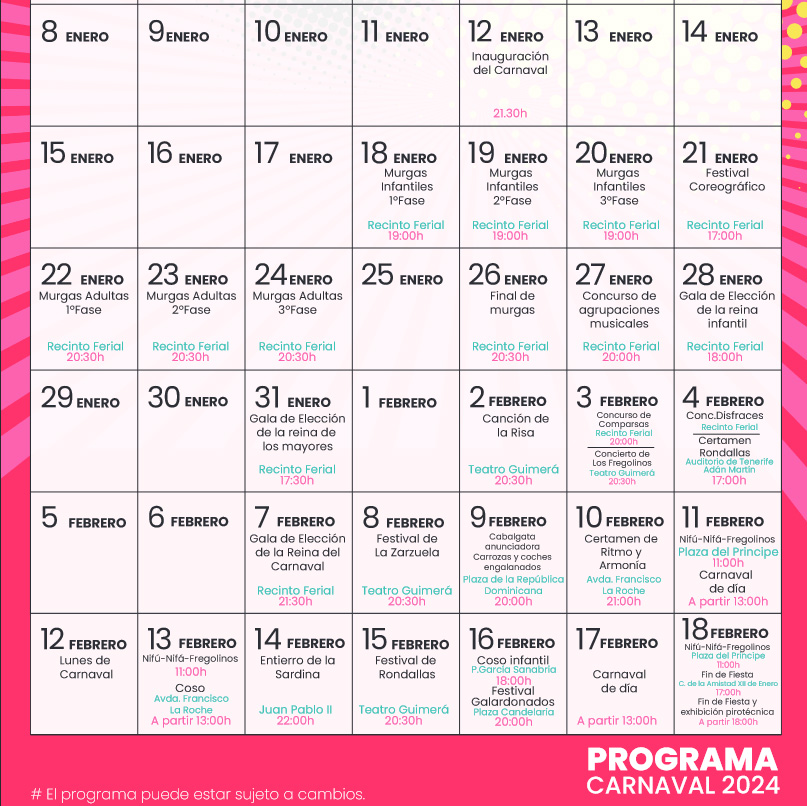 Carnaval de Tenerife 2024: komplettes Programm und Erklärung